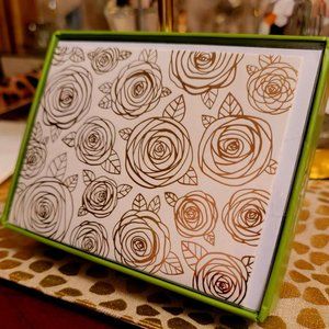 Golden Blooms Blank Card Set by Design Design NWT